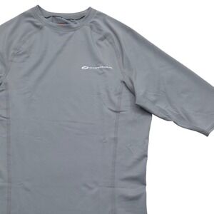O'Rageous Rash Guard Swim Shirt Short Sleeve UPF‎ Sun Protection Gray Mens Small